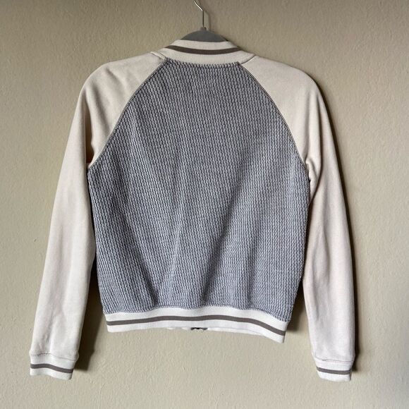 Gap Sweatshirt Gray Cream Full Zip Baseball Size XS - Picture 4 of 7